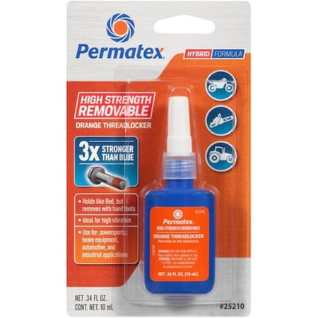 Permatex 25210 High Strength Removable Orange ThreadLocker P13-25210